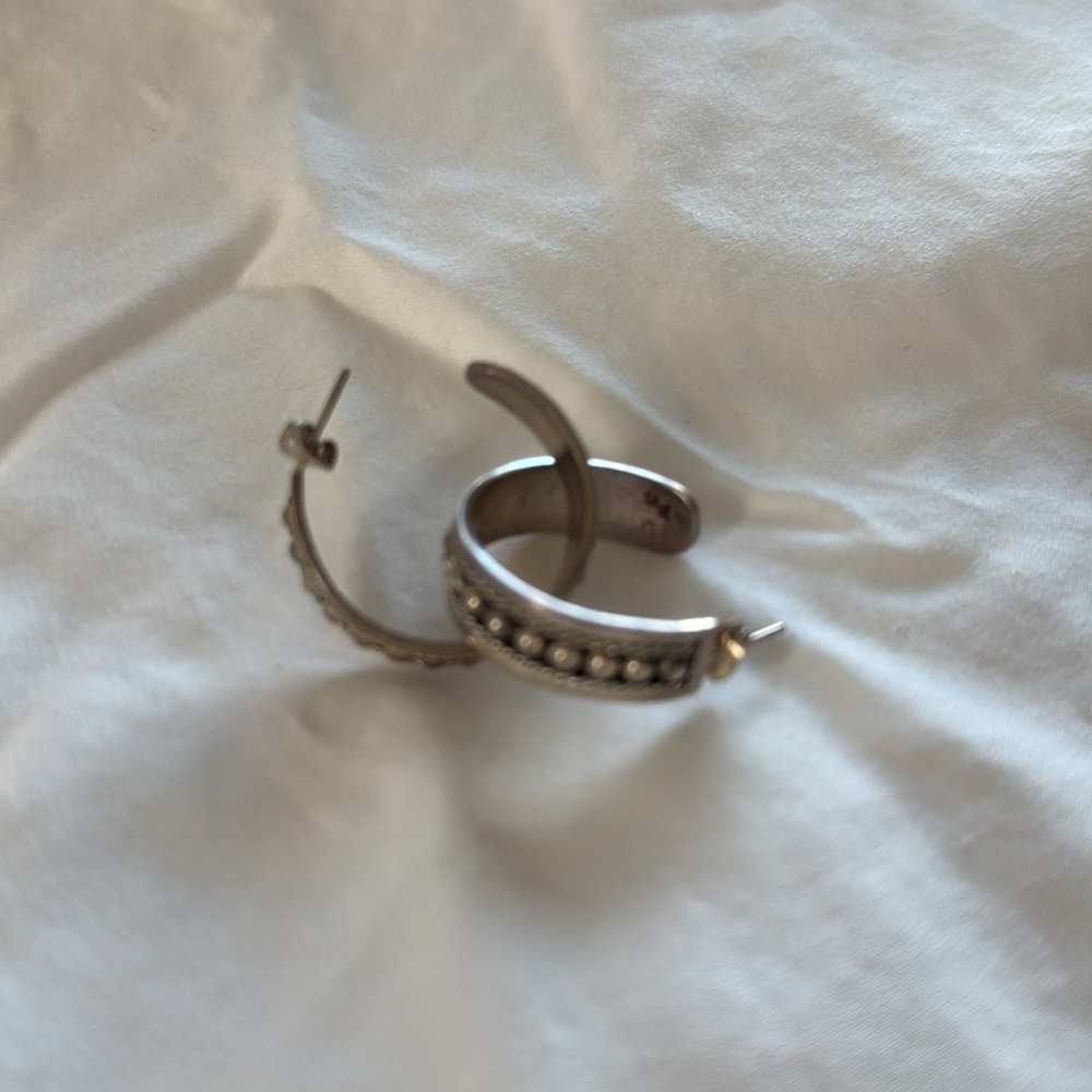 925 Solid Silver Hoops - image 3